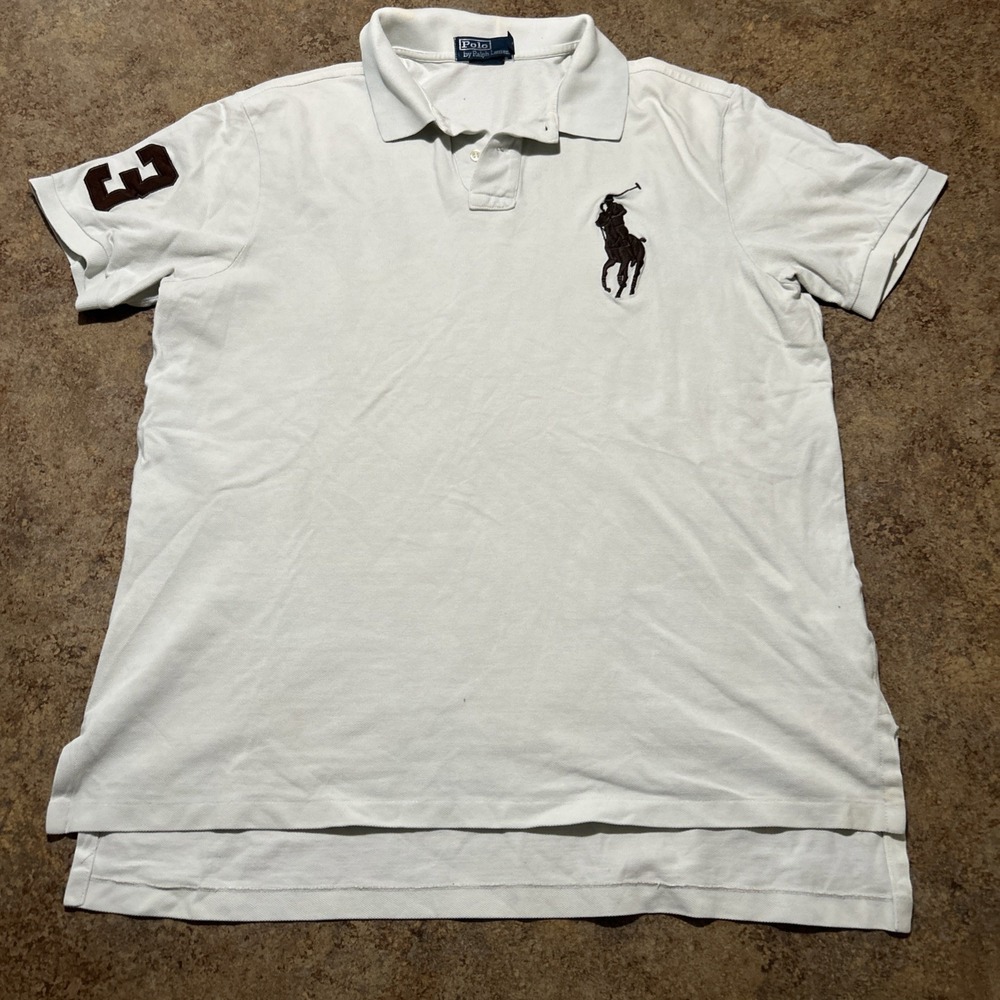 Vintage Y2k Polo Short Sleeve Size Large Big Pony Chief Keef Blue